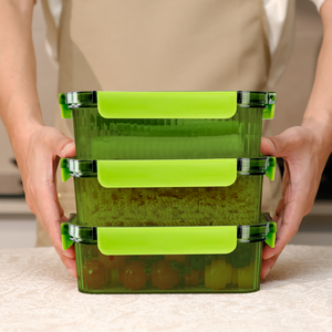 11-Pcs Plastic PET Rectangle Food Pantry Storage <strong>Containers</strong> with Lids Stackable Eco-Friendly BPA Free Meal Prep Bowls - Product Image 6