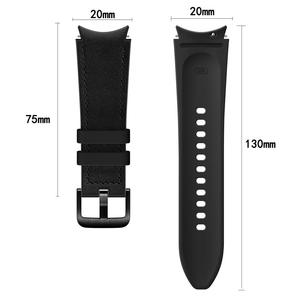 Bracelet de montre universel en cuir et silicone à dégagement rapide pour Samsung Galaxy Watch 4 5 42mm 46mm – Vente en gros - Product Image 5