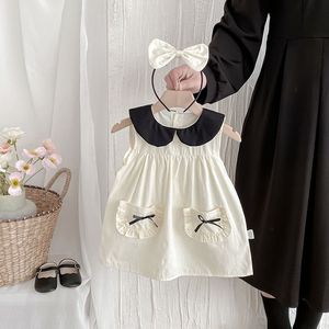 Macacão Sem Mangas de Verão para Menina Bebê Vestido Infantil com Lapela Roupas Doces para Crianças - Product Image 6