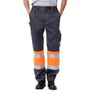 OEM安全反光牛仔裤高-Vis工作服长裤带反光面料