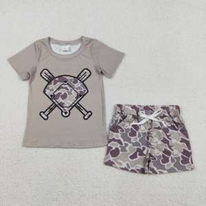 ชุดลายพราง BSSO1589 RTS Little Boy Boutique สำหรับเด็กขายส่ง ชุดเด็กผู้ชายแขนสั้น - Product Image 6