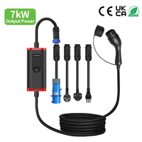 Stasiun Pengisian Daya Mobil Listrik Portabel XUNDAO XD-P-08 7kW Bersertifikasi CE, Kabel TPU Tipe 2 4.5M, IP55