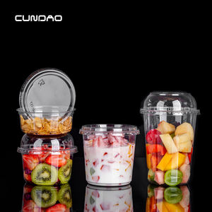 8/12/16/24/32/עוז מרק ברור מדליק מיכל מיכל ליאחסין עגול לחיות מחמד מיכל אחסון מזון חד פעמי עם כוסות קינוח - Product Image 2