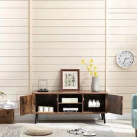 Meuble TV sur pied de luxe personnalisé, style rétro, pour salon, meuble de rangement moderne minimaliste américain en bois, mobilier de maison