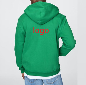 Sweat à capuche en éponge française pour homme sweat-shirt à capuche avec logo personnalisé unisexe sweat-shirt court de grande taille avec fermeture éclair pour vêtements de rue - Product Image 3