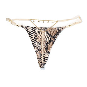 Logo du zodiaque personnalisé grande taille sous-vêtements pour femmes Lingerie Sexy string G culotte string avec chaîne pendentif lettres - Product Image 3