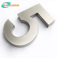 Letras del alfabeto personalizadas de fábrica SP, letras de metal de lujo luminosas y no luminosas, número de casa Led acrílico para negocios de tienda