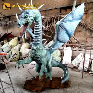 Z MY DINO AN-010, dragón animatrónico de silicona personalizado, color azul