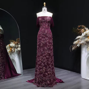 Jancember gaun <span class=keywords><strong>Prom</strong></span> pesta Arab wanita, gaun malam putri duyung gading elegan bahu terbuka mewah manik-manik untuk wanita Lsz622 - Product Image 4