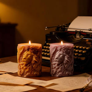 YS Relief Lion King Cylindrique Silicone <span class=keywords><strong>Bougie</strong></span> Moules Animal Gypse Décorations Moulage Moule DIY Aromathérapie <span class=keywords><strong>Bougie</strong></span> Fabrication - Product Image 2