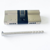 Serrure de porte en laiton 6 broches 35 + 35mm Double cylindre SN 5 clés d'ordinateur Euro cylindre de serrure