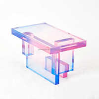 Haut de gamme luxe Transparent arc-en-ciel couleur acrylique Table d'appoint Design moderne décoration salon meubles acrylique Table d'angle
