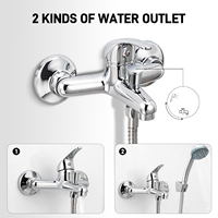 Ensemble de robinetterie de bain économique TOPWAY à deux voies avec tuyau de douche et douchette à main