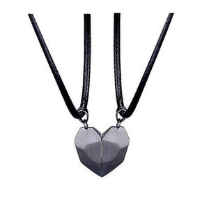 Colgante con forma de corazón para parejas, <span class=keywords><strong>2</strong></span> unidades, joyería de Amistad trenzada de atracción común a juego, imán de distancia - Product Image 6
