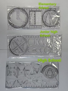 Règle de dessin géométrique multifonctionnelle en plastique Y722, gabarit de dessin et outil de mesure pour les élèves du primaire et du collège - Product Image 4