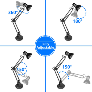 Wholesale Traditional Clamp Clip Incandescent E27 Bulb Metal Work Reading Lamp Classic Frame Study Led Table <b>Desk</b> - Product Image 4