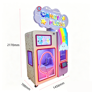 New Commercial Digital Automatic Cotton <b>Candy</b> Vending Machine <b>Rainbow</b> Design <b>Candy</b> Floss Maker with Touch Screen - Product Image 2