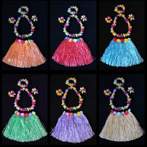 Jupe hawaïenne en herbe, collier de fleurs, accessoires de costume pour fête de plage, luau, festival, performance scénique, ornements, vente en gros - Product Image 1
