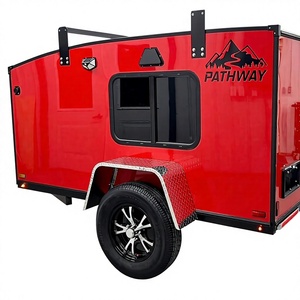 Mini caravane de voyage en aluminium pour 2 personnes, camping-car tout-terrain avec évier de cuisine, sol en bois, design moderne - Product Image 1