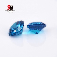Pabrik Baifu 1.0-3.0mm Warna Aquamarine Gelap Potongan Bulat Brilian Cubic Zirconia 4A 5A CZ untuk Pembuatan Perhiasan