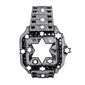 Montre automatique carrée pour homme, style Hip Hop de luxe, entièrement sertie de moissanite noire et argentée, chiffres romains, mouvement mécanique - Product Image 1