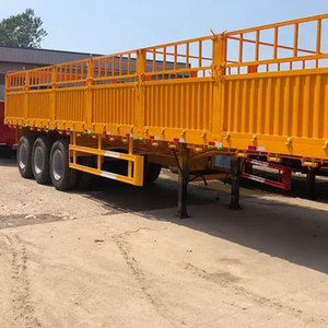 Remolque de camión de semirremolque de pared lateral de carga de valla de acero de 3 ejes a la venta - Product Image 6