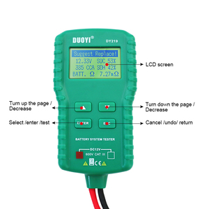 DY219 Testeur de système de batterie automobile précis et rapide Analyseur de charge de batterie automobile - Product Image 5