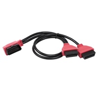 Cable Divisor en Y OBD2 OBD-II de 16 Pines Macho a Hembra en Ángulo Recto para Escáner de Diagnóstico y Lector de Códigos de Falla