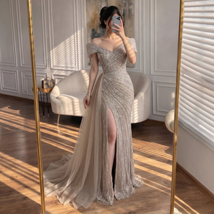 Serene Hill LA71686A Nude Luxury Floor-Length Empire Waist Elegant Beaded Sparkle Evening <strong>Dress</strong> <strong>for</strong> <strong>Women</strong> Party 2026 - Product Image 1