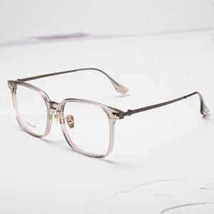 Titanium Square Full Rim <b>Eyeglasses</b> Solid Brown Anti-Uv Lightweight Unisex Adults Vision Correction <b>Frames</b> - Product Image 1