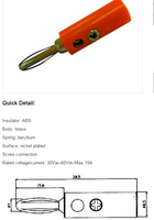 Connecteur banane mâle 4 mm, câble audio pour haut-parleur à un seul conducteur, bornes de connexion codées par couleur, rouge, noir, vert, bleu, jaune, OEM
