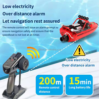 Bateau turboréacteur à grande vitesse 2.4G RC 20 km/h Jet de hors-bord a chaviré le bateau de course étanche avec lumière LED