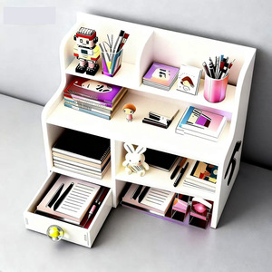 Office Organizer 4 Layers Rectangle Standing Type Desktop Storage Rack For Stationery <b>Books</b> And Small Items - Product Image 1