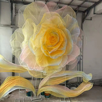 Bunga Mawar Organza Raksasa Ukuran Besar Desain Mewah untuk Latar Belakang Pernikahan Desain Unik