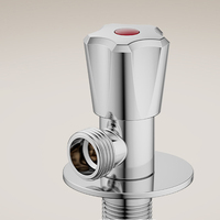 Robinet d'arrêt d'angle en laiton massif à quart de tour G1/2 pour lavabo et baignoire, idéal pour projets hôteliers (vente en gros)