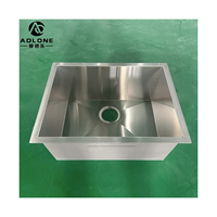Égouttoir à vaisselle moderne fait main en acier inoxydable brossé 500x400mm, grand égouttoir de comptoir de cuisine à cuve unique avec support pour ustensiles et éponges