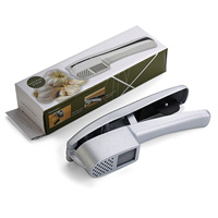 Handmatige aluminium 2-in-1 knoflookpers en groentehakselaar, makkelijk schoon te maken, multifunctioneel keukengereedschap