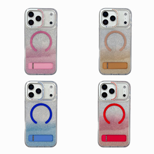 <span class=keywords><strong>Funda</strong></span> Transparente Antigolpes Estilo INS con Soporte Metálico y Purpurina, Carcasa Magnética para <span class=keywords><strong>iPhone</strong></span> 17 16 15 Pro Max - Product Image 3