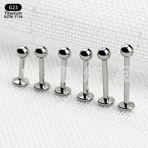 Clous d'oreilles en titane G23 ASTM F136, forme boule, unisexe, pour usage quotidien, bijoux de piercing - Product Image 3