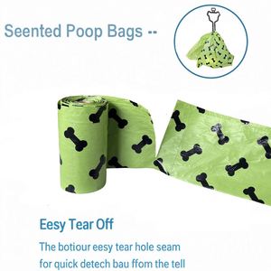 Sacs à déjections canines biodégradables écologiques et durables avec porte-sacs (360 unités - 24 rouleaux) |   Sacs pour chiens de grande taille 9x13 pouces avec distributeur - Product Image 4