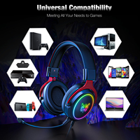 Casque de jeu Onikuma New X10 Cool RGB LED avec grille métallique, best-seller