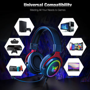 Onikuma-<span class=keywords><strong>auriculares</strong></span> X10 con luz LED RGB para videojuegos, cascos con malla de metal, novedad de 2023 - Product Image 2