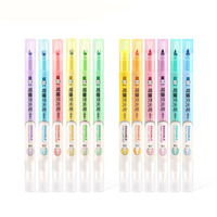 Oferta Especial: Juego de Marcadores Fluorescentes y de Arte de Doble Punta Borrables Bonvan de 6 Colores con Punta de Pincel Oblicua y Logotipo Personalizado, 6 Piezas