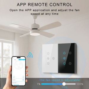 Interruptor Inteligente WiFi BLE LangYeao para Ventilador y Luz, Estándar Estadounidense, 1/2 Gang, 600W, Panel de Vidrio Templado, Compatible con Tuya, Alexa y <span class=keywords><strong>Google</strong></span> <span class=keywords><strong>Home</strong></span> - Product Image 2