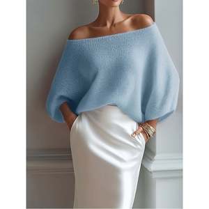 Suéter Transparente con Mangas de Murciélago Rosa, Top de Moda para Mujer - Product Image 5