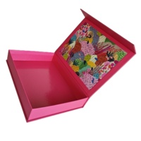 Boîte cadeau rigide rose personnalisée en carton avec fermeture magnétique, emballage en papier couché pour parfum, cadre photo, puzzle