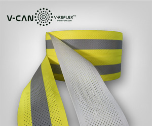 Ruban réfléchissant fluorescent <span class=keywords><strong>jaune</strong></span> argenté personnalisé, haute visibilité, respirant, perforé, ignifuge, pour vêtements de travail de sécurité FR - Product Image 5