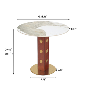 Voxhome Drop Shipping Hiện Đại Giữa Thế Kỷ Thiêu Kết Đá Vòng Bàn Ăn Cho <span class=keywords><strong>2</strong></span> 4 Bistro Bảng Ăn Sáng Nook Bảng - Product Image 6