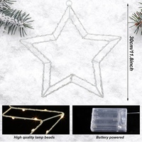 2026 Bestseller Innen-Wand- und Fensterdekoration Weihnachts-Fenstersilhouette Sternförmige Lichterkette