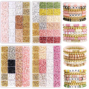 2000 + pièces perles d'argile douce kit <span class=keywords><strong>de</strong></span> bricolage coloré à <span class=keywords><strong>la</strong></span> main fabrication <span class=keywords><strong>de</strong></span> bijoux fournitures pour Bracelets colliers enfants Arts artisanat pour l'école - Product Image 2